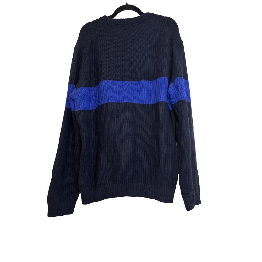 Ted Baker sweater sz 7 ( US 3XL) men's navy waffle tight knit cotton blend #2051